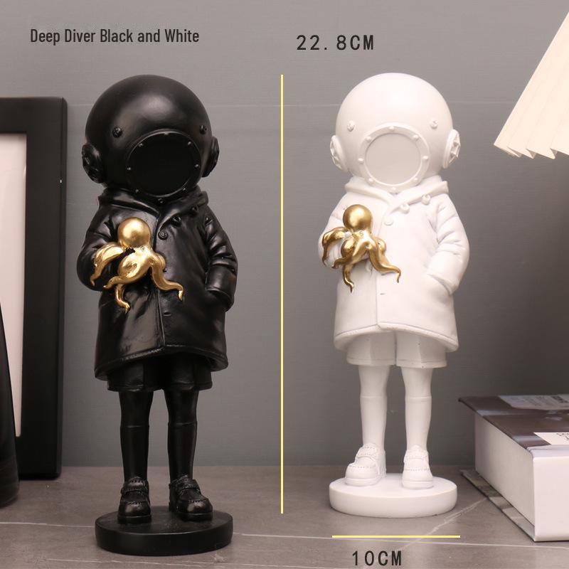 Banksy Diepduiker Sculptuur voor Huisdecoratie