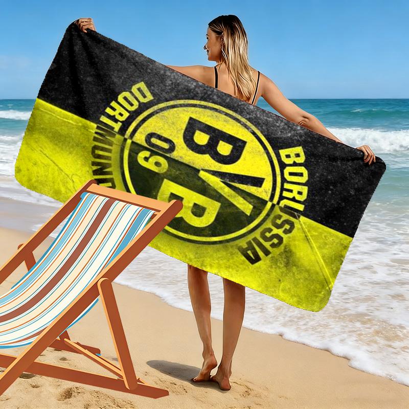 Bold Stripes BVB Emblem beach towel soft beach Outdoor pool towel seaside quickdrying swim towel beach towel Outdoor picnic beach mat printing