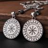 Viking Wolf Head Rune Titanium Steel Pendant Necklace Stainless Steel Men's Necklace Fashion Accessories Versatile