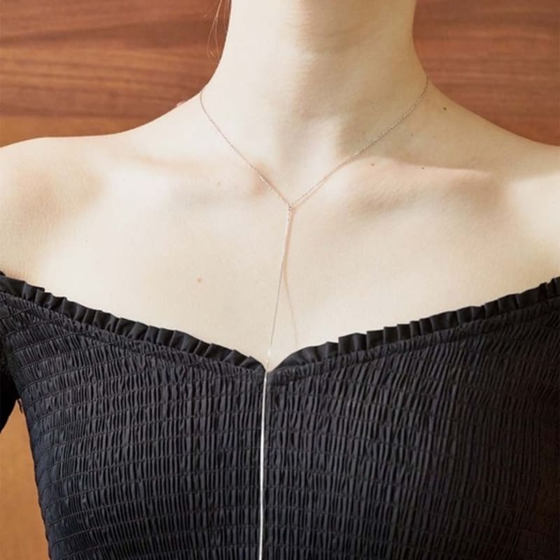 

hish Y strap nacklace- silver (silver925) silver