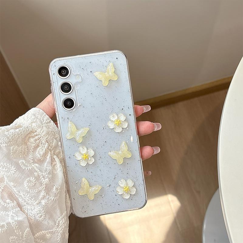 

Three-dimensional Strawberry Cherry Phone Case for Samsung A14 Butterfly S25ultra Glitter S24plus Bow Women For Samsung S24FE