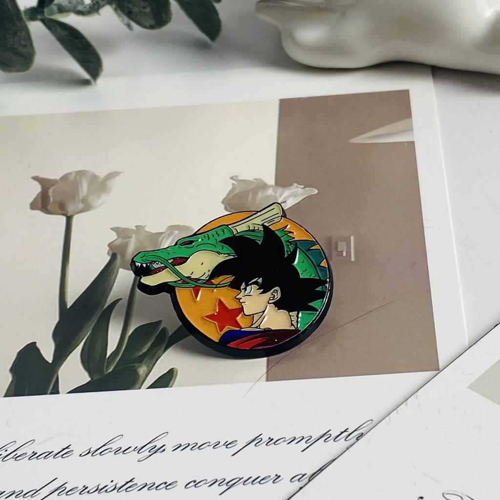 Cartoon Anime Dragon Ball Funny Metal brooch badge accessory Character Creative DIY Assembly Pin Clothes Decorative Jewelry Gift Presents Friends toy