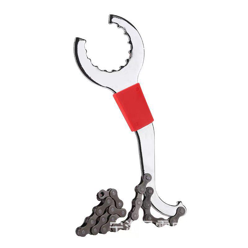 Bicycle Multi-Tool: Bottom Bracket, Freewheel, Derailleur Hanger, Chain Wrench - 3-in-1 Maintenance Tool