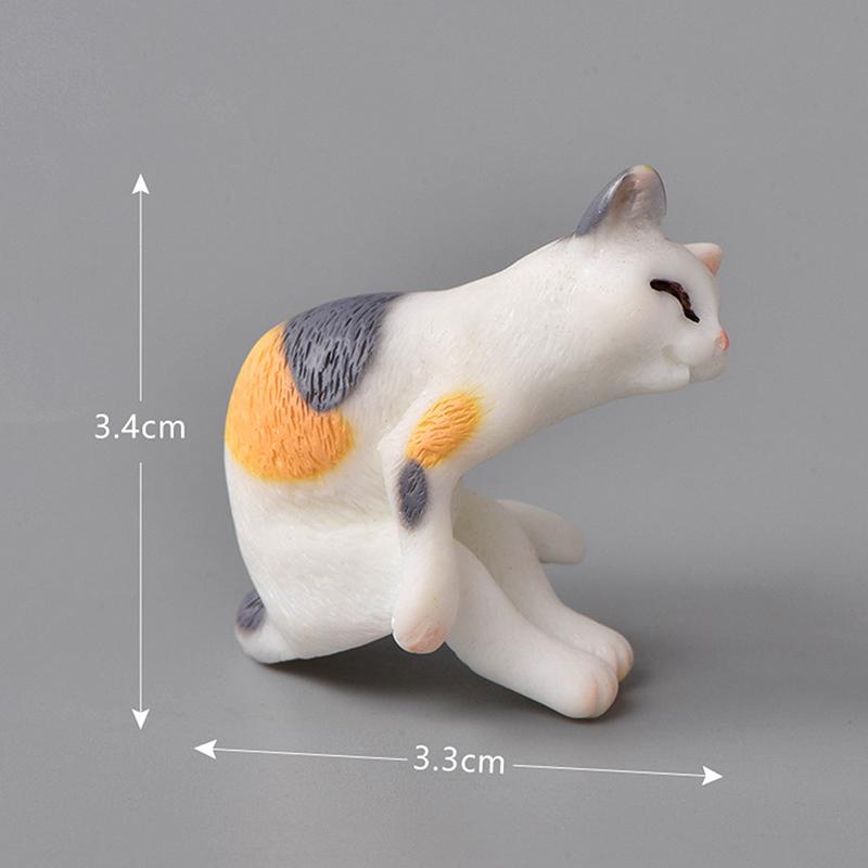 Kawaii Mini Cat Ornament Garden Kitten Statue Gift Miniatures Cat Kitten Family Cat Decorative Figurines Cute Crafts