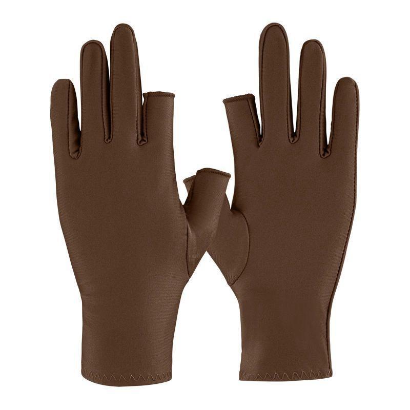 Half-finger Gloves Anti-ultraviolet Driving Gloves Summer Thin Semi-Finger Stretch Ice Silk Sunscreen Gloves