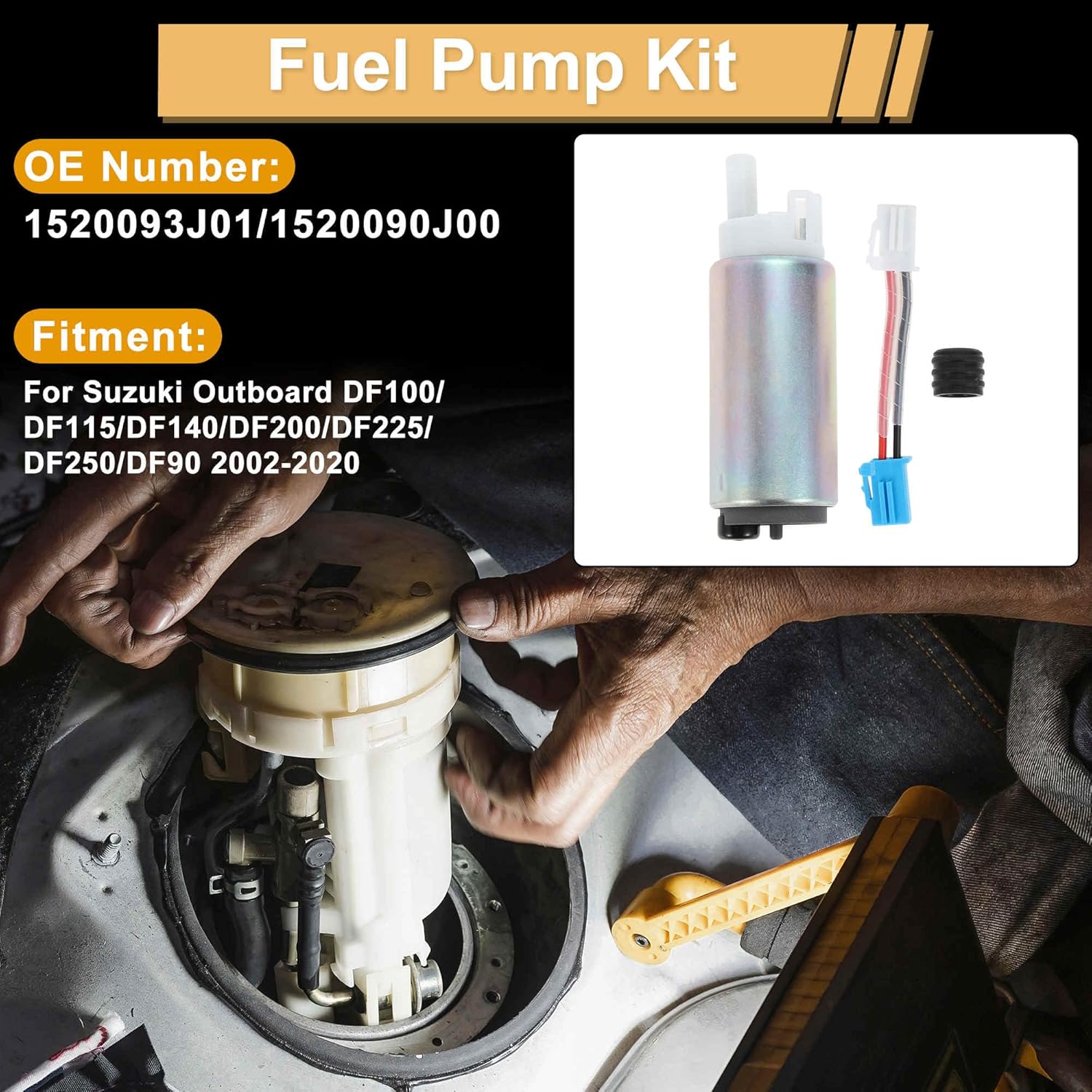 

Intank Fuel Pump Replacement Fit for Suzuki Outboard DF100/DF115/DF140/DF200/DF225/DF250/DF90 2002-2020 Marine Replaces 1520093J01