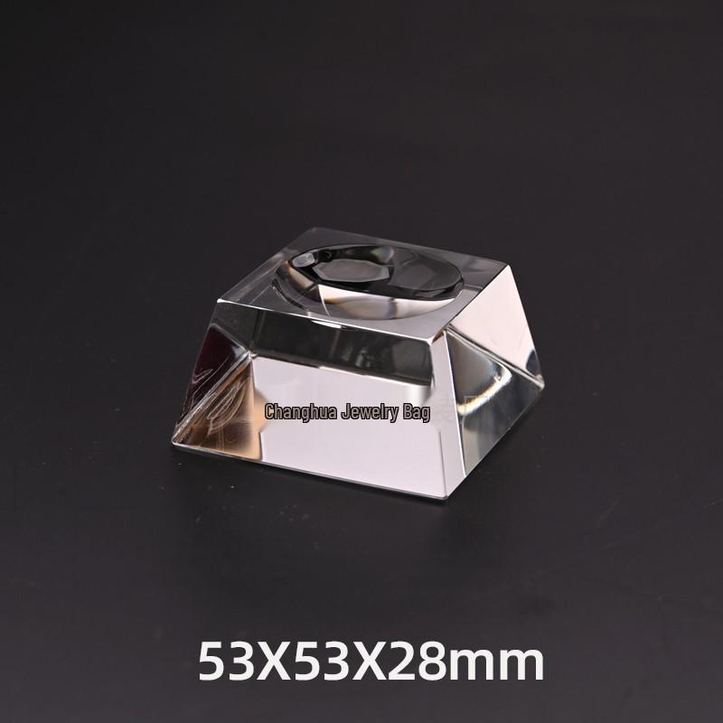 Transparent Trapezoidal Crystal Glass Ball & Mineral Display Stand