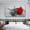 Pintura de flores de paisaje de viento, decoración de arte de la pared, decoración minimalista nórdica, póster, imagen, pintura para decoración del hogar y sala de estar