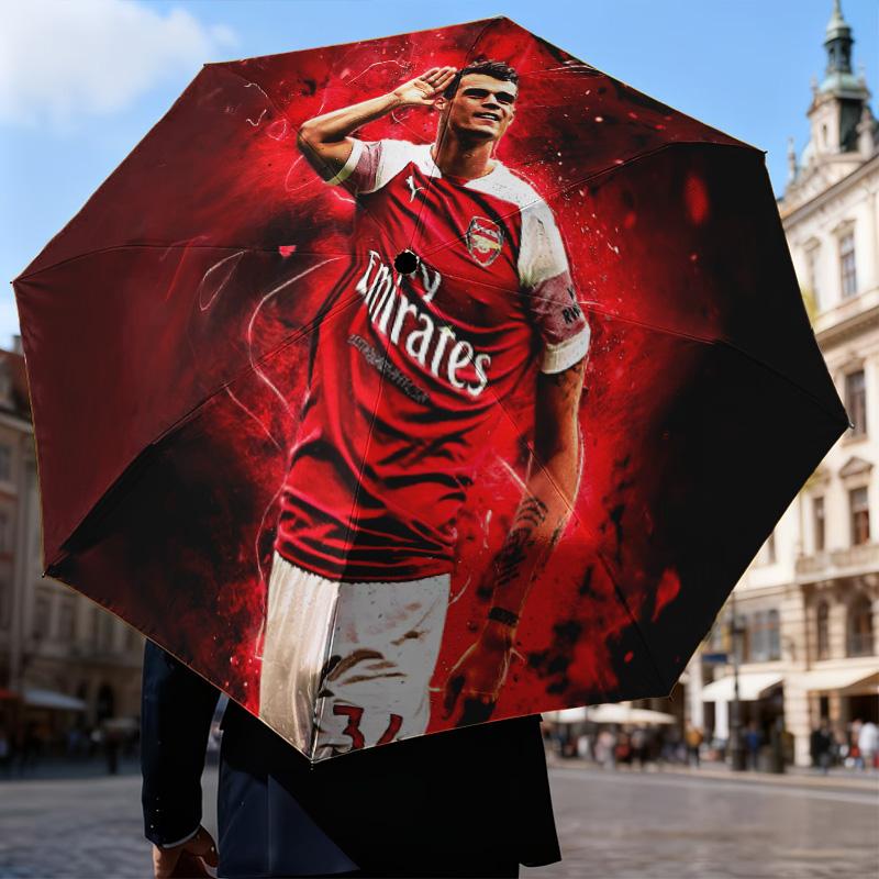 Arsenal Celebration Moment Automatic Folding Umbrella - 8-Rib Travel Umbrella with Auto Open/Close & Portable Gifts for holidays or birthdays