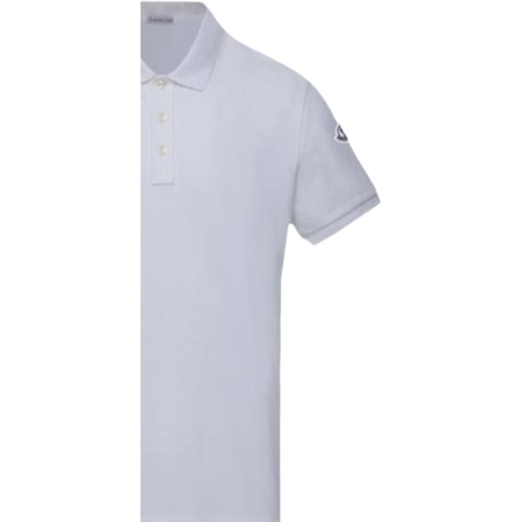 Moncler Minimalist Short Sleeve Polo Shirt Men tops Ivory 0918A7051084556001