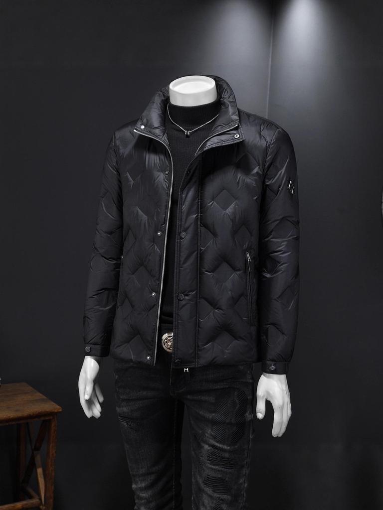 Men's 2025 Winter Slim-Fit Stand Collar Down Jacket - Trendy European Design, Duck Down, Warm Outerwear