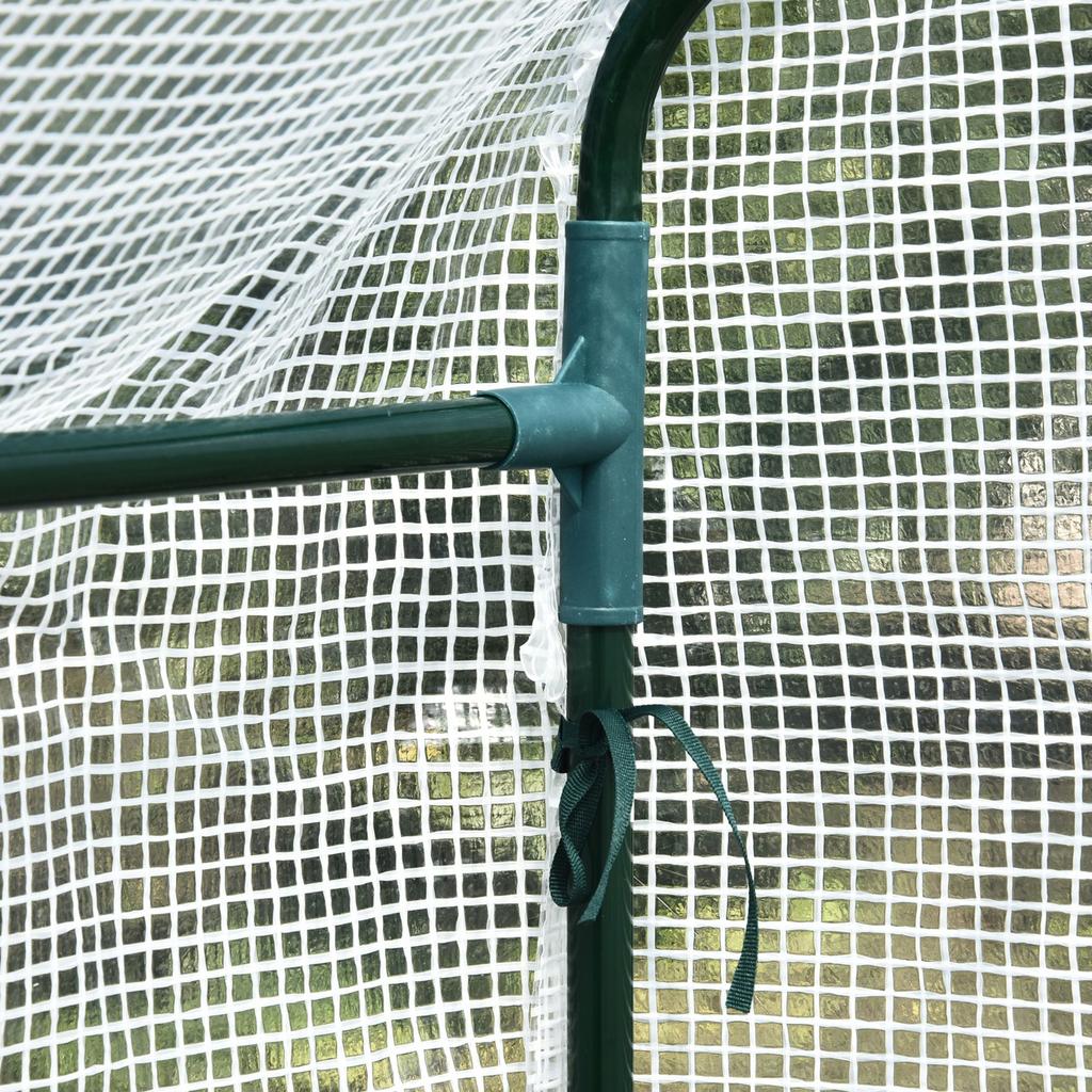 Walking Greenhouse with 4 Shelves Tomato Greenhouse Cold Frame with Door Green Steel PE 120 x 186 x 190 cm
