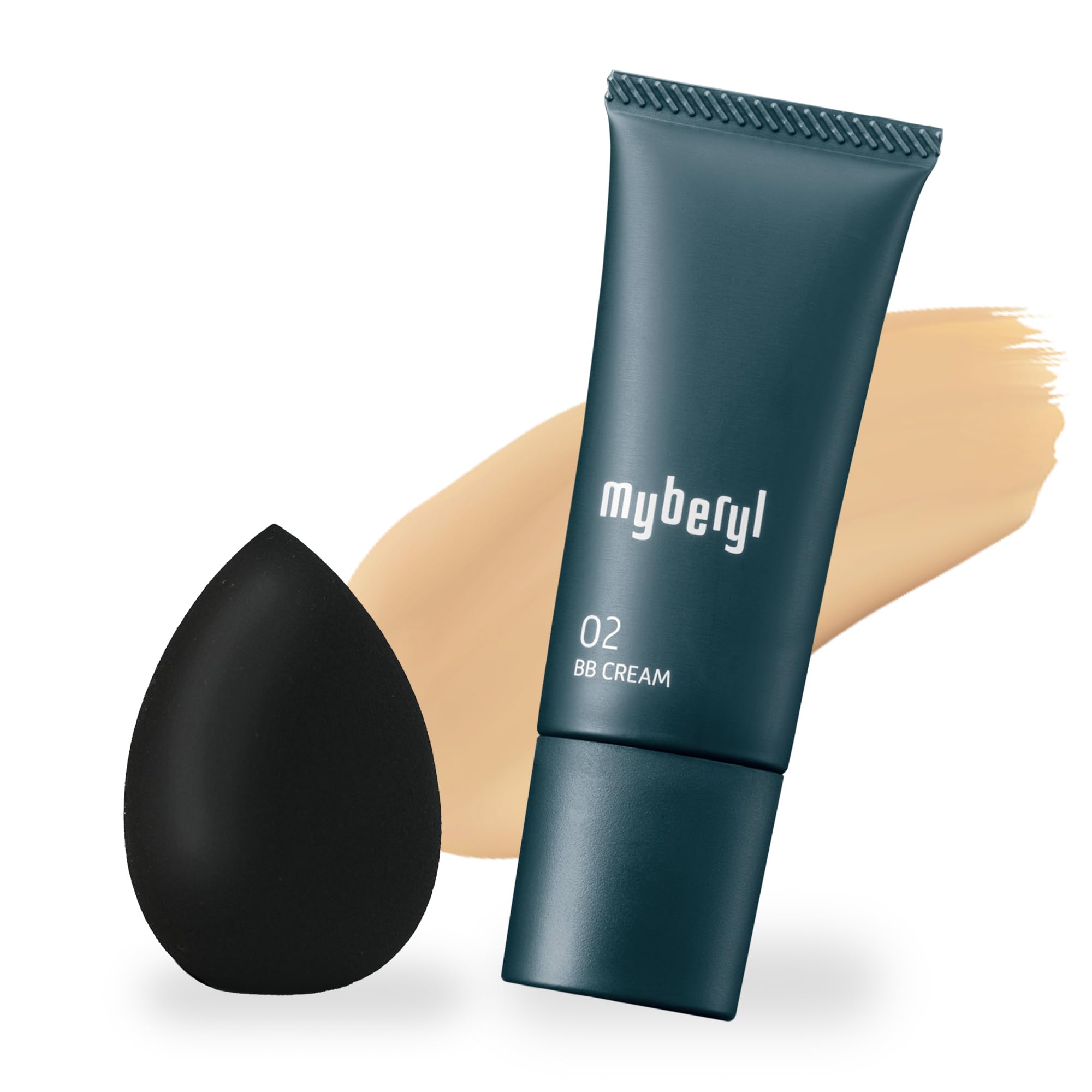 

[Men s Grooming Makeup] myberyl BB Cream for Men, Beige, 20g, with Sponge Set. Men s makeup foundation, concealer, suitable for beginners, easily