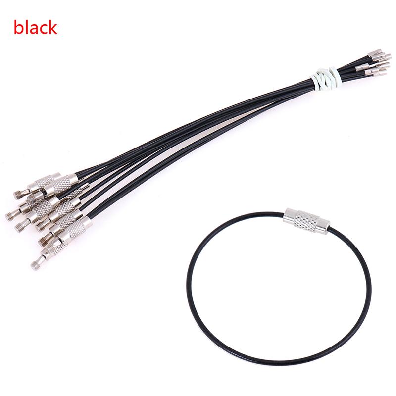 

10 шт. 1,5*150 мм з нержавіючої сталі, коло, петля, тримач, брелок, мотузка, інструменти для активного відпочинку чорний