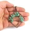 Handmade Vintage Tree of Life Necklace with Wire-Wrapped Natural Crushed Stone Crystal