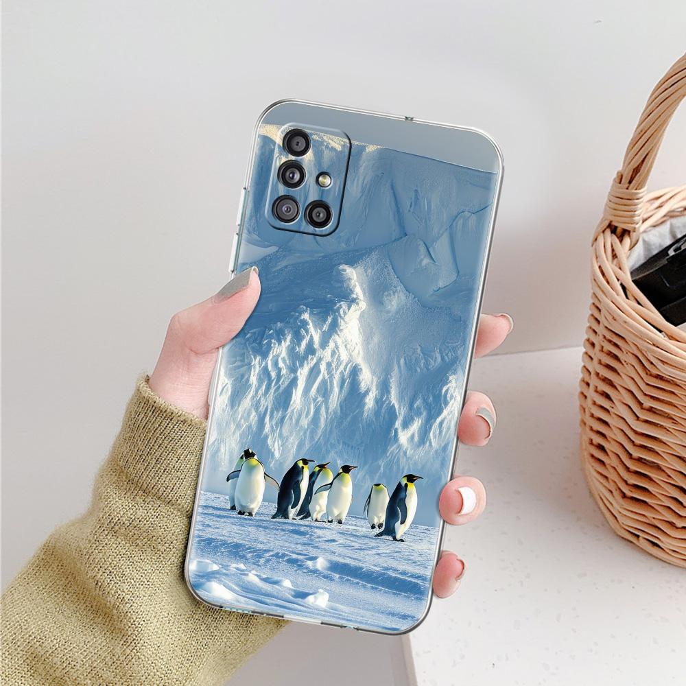 Phone Case For Samsung A15 A13 A35 A55 A51 A71 A41 A31 A21S A05 A17 A23 A25 A33 A53 A73 5G A07 4G Cover Antarctica Snow Scenery