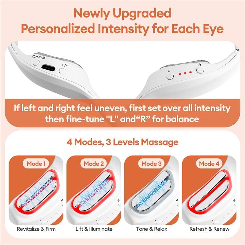 New 3D Eyes Massager Electric Eye Massage Glasses EMS Red Light Eye Care Lighten Dark Circles Eye Relax Massager