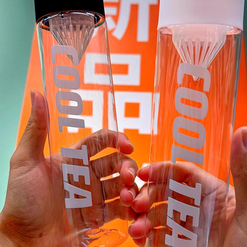 Kallbryggt te Vattenflaska Filter Vattenkopp Bärbar För Sport Utflykter Mjölkte Fruktjuice Drickkopp Hemma Transparent