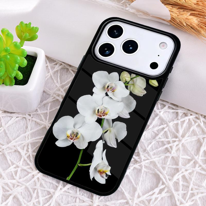 Orchid Flowers Colorful Soft Shockproof Phone Case for iPhone 17 Air 16e 15 11 12 14 13 Pro Max Cover Coque