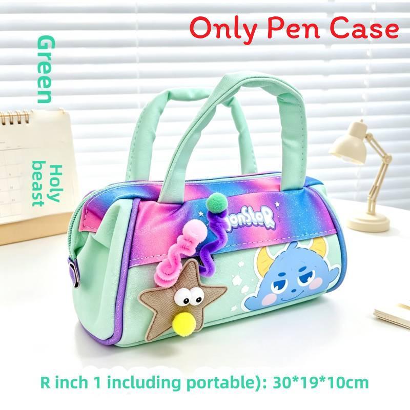 Small Monster Pencil Case For Students With Large Capacity And Oxford Fabric Storage Bag For Kids