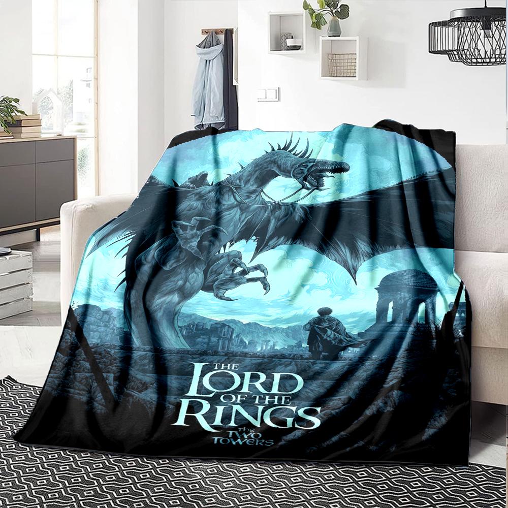 1PC The Lord of the Rings printed blanket, all season lightweight home office outdoor nap multifunctional blanket A10