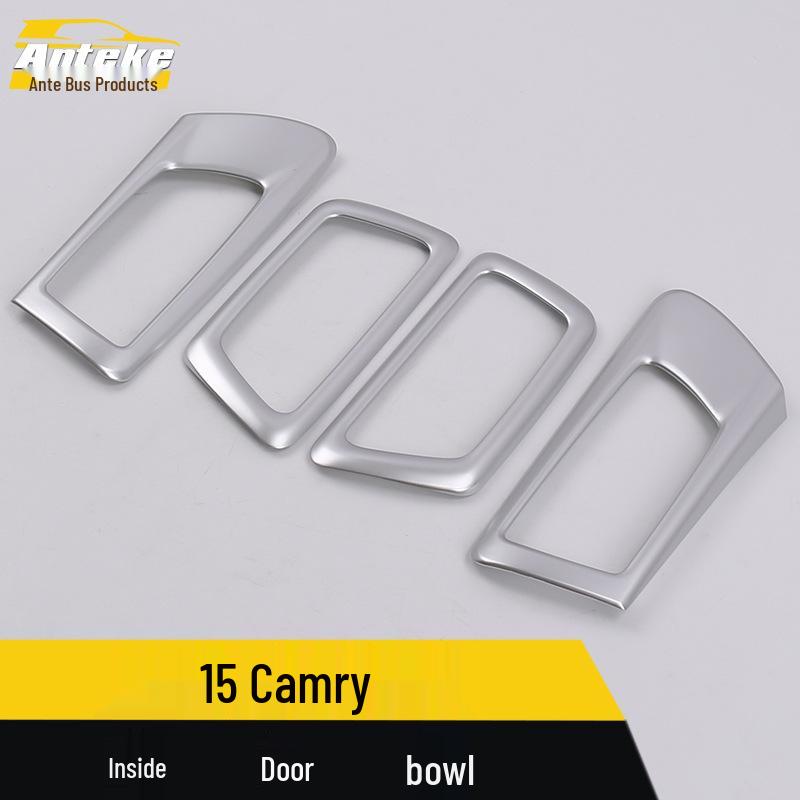 15 Camry Interior Door Bowl Chrome Ring & Anti-Scratch Protective Film Set