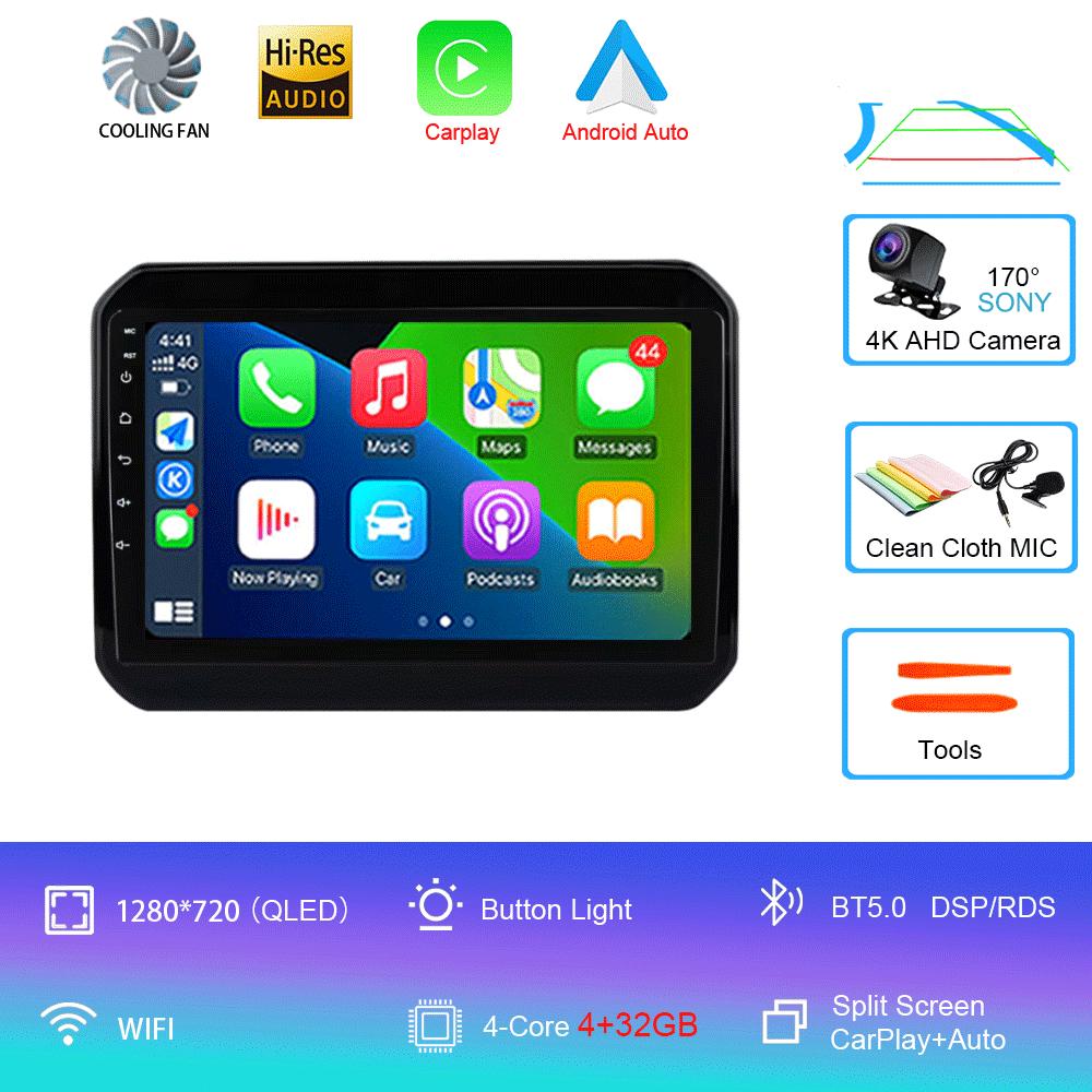 Cooling Fan Android 14 For Suzuki Ignis 2016 - 2020 GPS Screen Support Raer Camera Carplay BT Car Multimedia Radio Video Player