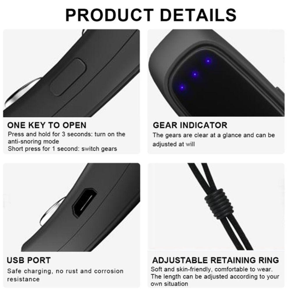 Device Smart Anti Snoring Device EMS Pulse Snoring Stop for Men Women Electric Snoring Corrector