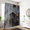 1 Piece of 180x180cm Black Marble Pattern Digital Printing Shower Curtain Partition Bathroom Waterproof and Mold Resistant