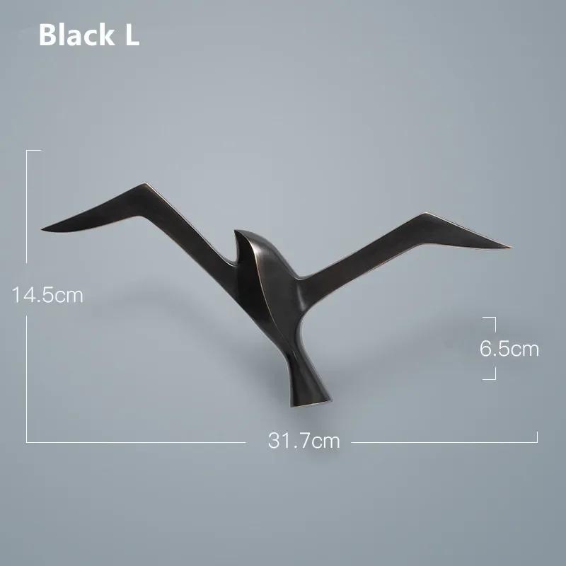 Luxury Pure Copper Seagull Statue Wall Hanging Metal Bird Sculpture Ornament Retro Office Cafe Wall Decoration Home Decor Gift