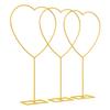 Metal Arch Backdrop Stand 3 Pcs 5.7 Ft Heart Stand Gold Shape Wedding Photo Balloon Frame with Base for Proposal Ceremony Valentine's Day Engagement