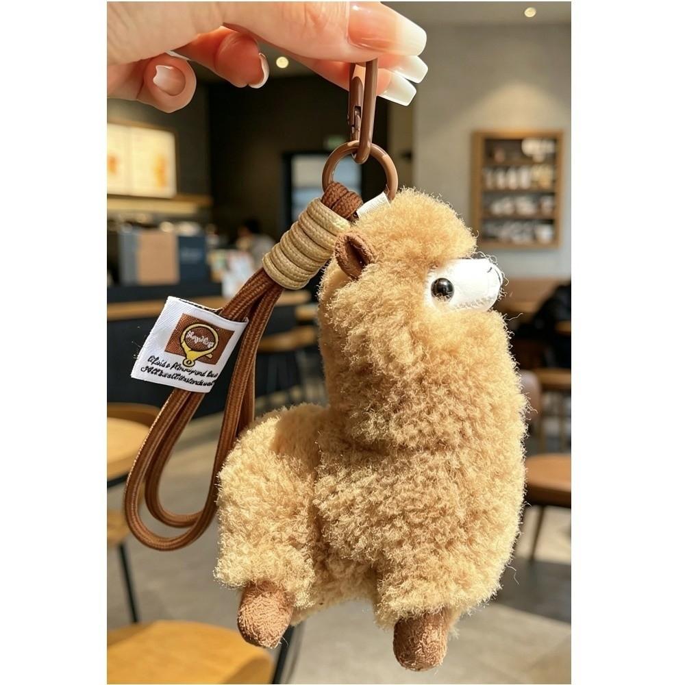 New Cartoon Alpaca Plush Doll Keychain Velvet Soft Alpaca Plush Pendant Toys Lightweight Fluffy Stuffed Animal Bag Charm Gifts