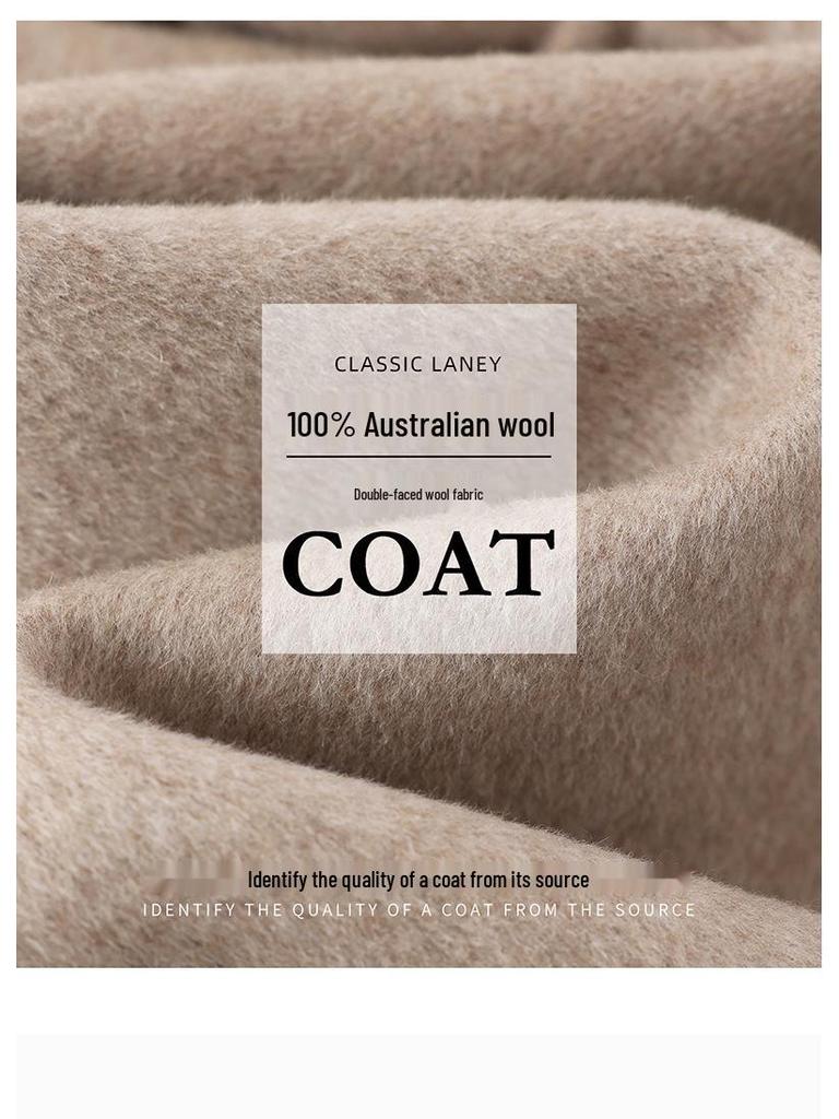 Women's New Autumn/Winter Slim Fit Double-Faced Wool Overcoat - Extra Long Trendy Suit Collar 100% Wool