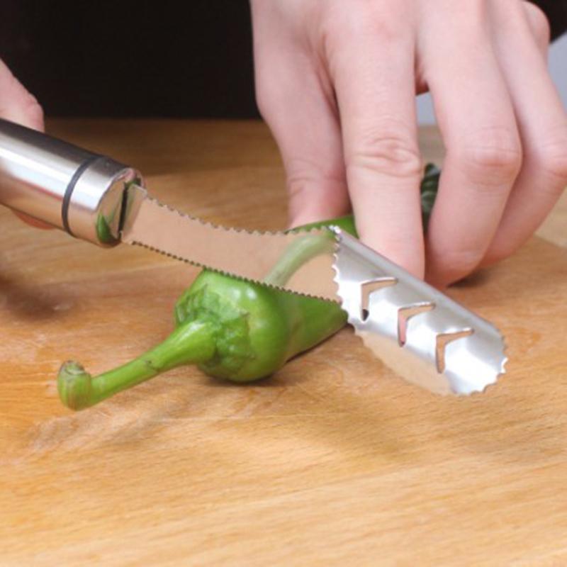 1 STK Paprikaentkerner Werkzeug Edelstahl Gezackter Samenentferner Küchenhelfer Werkzeuge