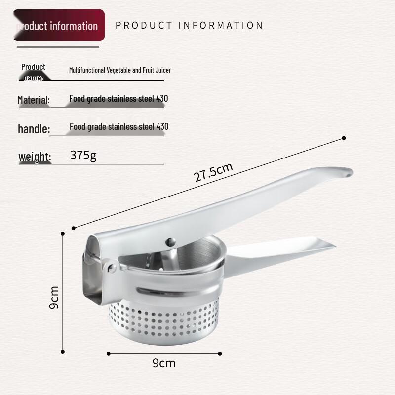 ZISIZ Stainless Steel Potato Masher