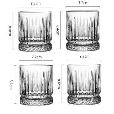 4pcs Glass for Drinking 8oz Whiskey Cup Set Transparent Crystal Diamond Painting Cup Juice Cocktail Glass Household Drinkware