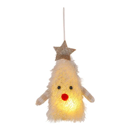 Christmas Tree-shaped Doll with Lights Star Decor Christmas Element Tabletop Decor Home Decoration Figurine