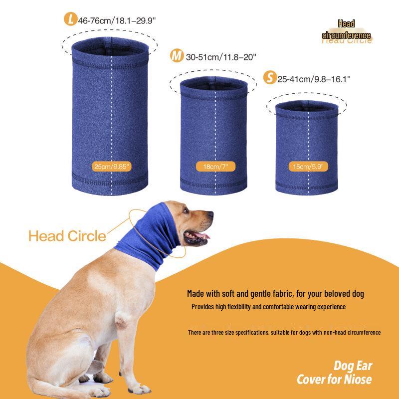 Pet Ear Noise-Reducing Headgear for Cats and Dogs - Washable, High Elasticity Snood