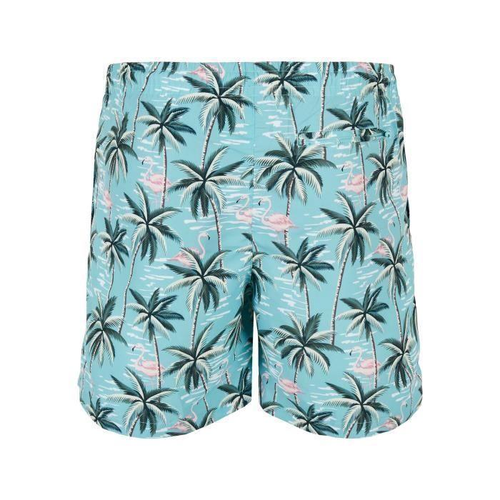 Urban Classics Patterned Swim Shorts - Blue/pink - XS
