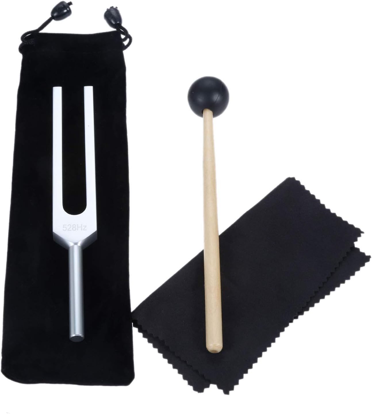 

Tuning Fork Tuner Healing Sleep Chakra Meditation Healing Purification Angel Tone Rubber Mallet with Storage Pouch (528Hz)