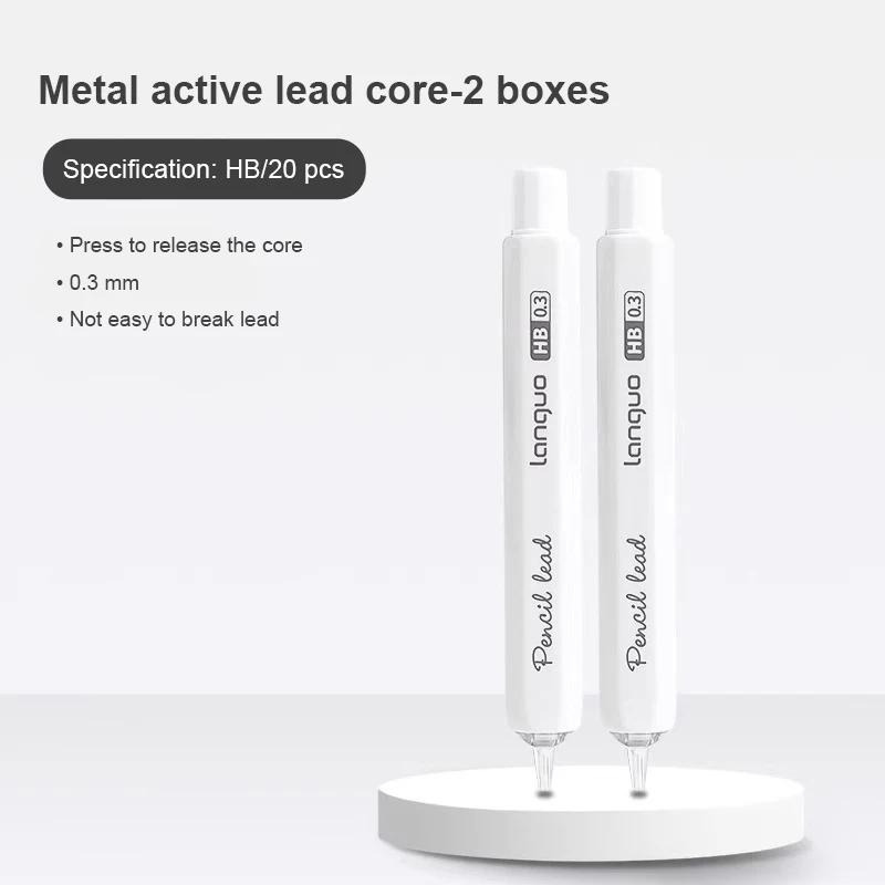 Low Center of Gravity Metal Mechanical Pencil Set 0.3-0.7mm Lead Refill Automatic Pencil Art Sketch Painting Writing Stationery