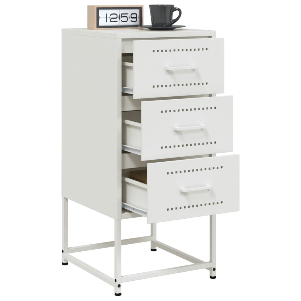 Nightstand White 36 x 39 x 78 cm Steel
