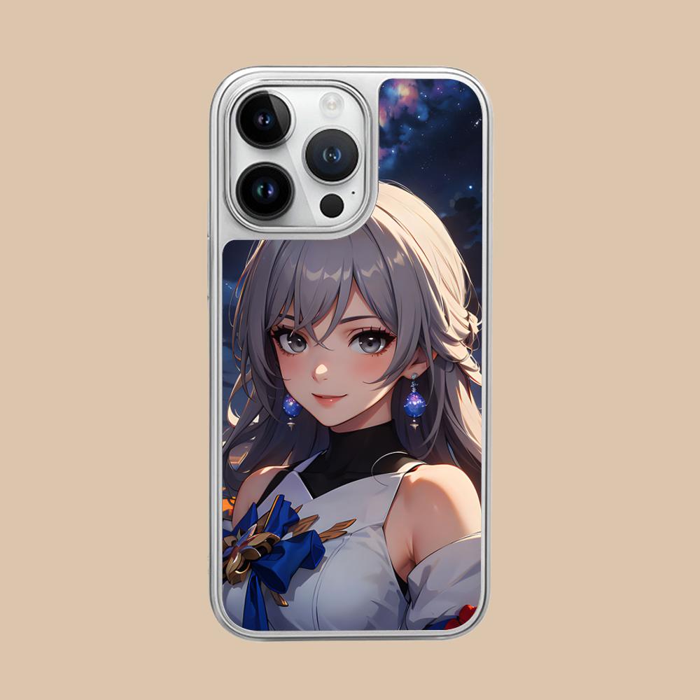 HSR Bronya Versilbertes Handyhülle für iPhone 17 16 15 14 13 12 11 Air Pro Max Plus Bunte Hülle