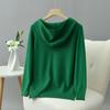 Women's Solid Color Hooded Knitwear Pullover Sweater Loose Fit Thin Spring Reduction Fashion