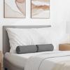 Bolster Cushions 2 pcs Dark Grey Ø 15 x 40 cm Microfiber Fabric