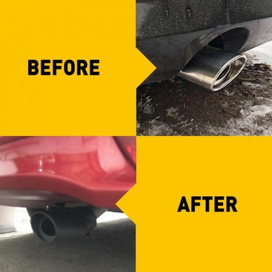 Dual Exhaust Tips Polished Stainless Steel Tail Muffler 1.5-2.4inch Black Round