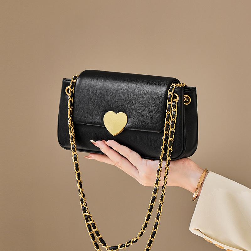Mrs. Qiao Bag 2025 New Chain Bag Women's Crossbody White Trendy Underarm Bag Single Shoulder Genuine Leather Women's Bag Gift