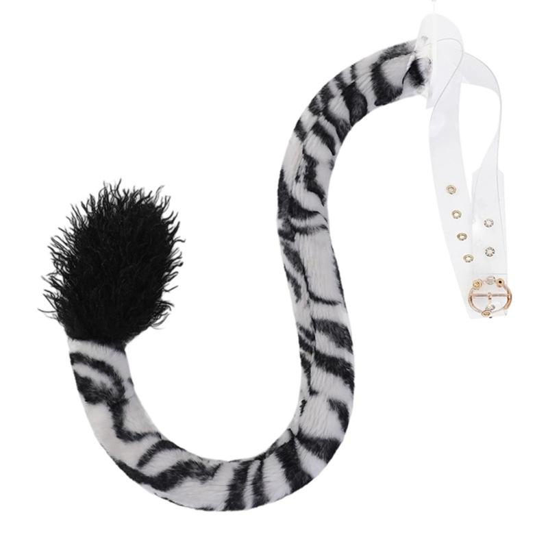 Faux Furs Foxes Costume Tail Adult/Teen Cosplay Halloween Christmas Party Costume Adjustable Cats Dog Wolf Leopards Tail