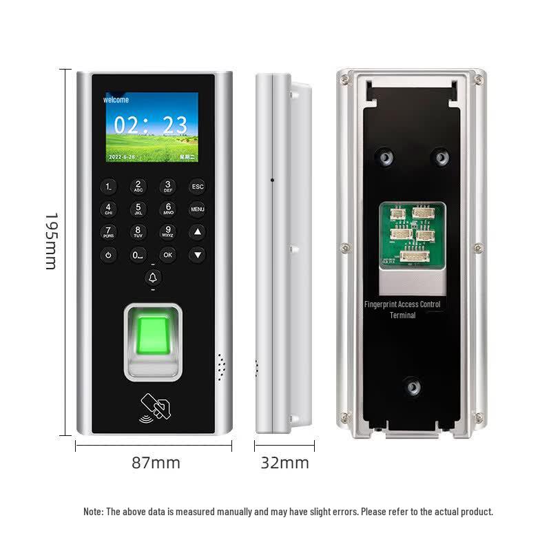 Office Fingerprint Time Attendance & Access Control System CN plug (adapter included)