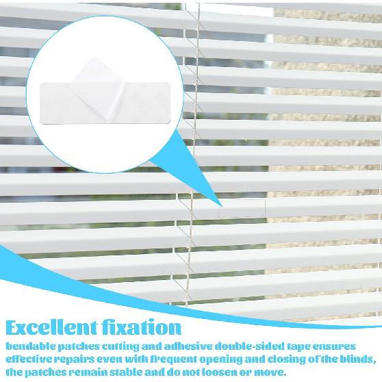 20 PCS Horizontal Blind Repair Tabs, Mini Blind Slat Repair Kit 1 inch Horizontal Blinds Replacement Slat White Blind Fixers for Repairing Damaged